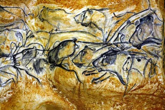 Fresque des lions de la grotte Chauvet