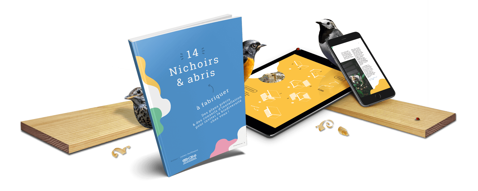 Couverture E-book - 14 nichoirs et abris à fabriquer